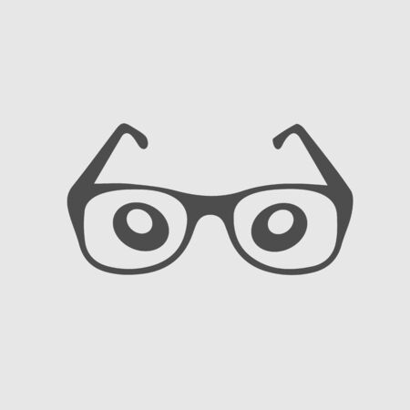 Glasses and eyes cartoon illustration. Simple isolated vector icon eps 10.のイラスト素材