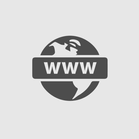 Earth with www text. Vector icon. Web globe sign.のイラスト素材