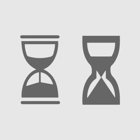 Sand clock vector icon. Hour glass set. Simple isolated illustration.のイラスト素材