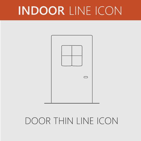 Door vector icon. Simple outline pictogram.のイラスト素材