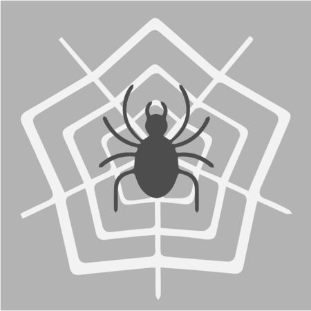 Spider icon. Black and white simple isolated illustration. Halloween symbol.のイラスト素材