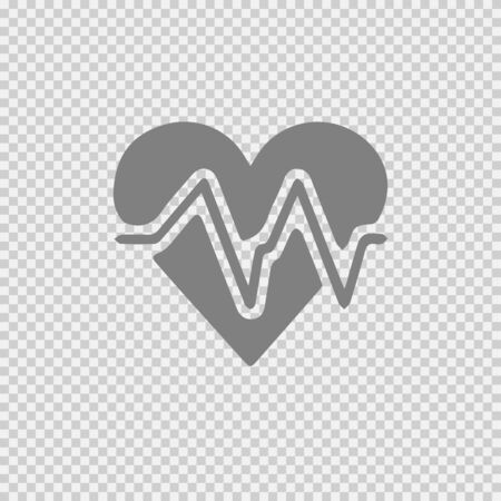 Heart vector icon with ecg heartbeat.のイラスト素材