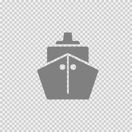 Ship vector icon. Steamer in front simple pictogram.のイラスト素材