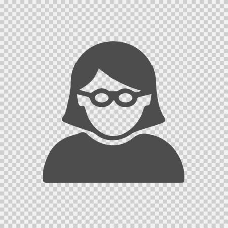 Geek girl with glasses vector icon.Simple isolated pictogram.のイラスト素材