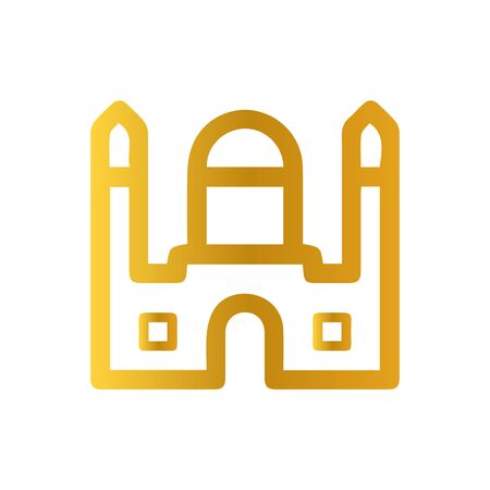 Taj Mahal indian temple. Simple isolated vectorのイラスト素材
