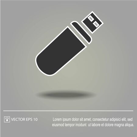 USB flash drive vector icon. Simple isolated illustration.のイラスト素材