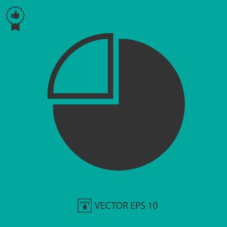 Pie chart vector icon. Graph symbol. Simple isolated illustration.のイラスト素材