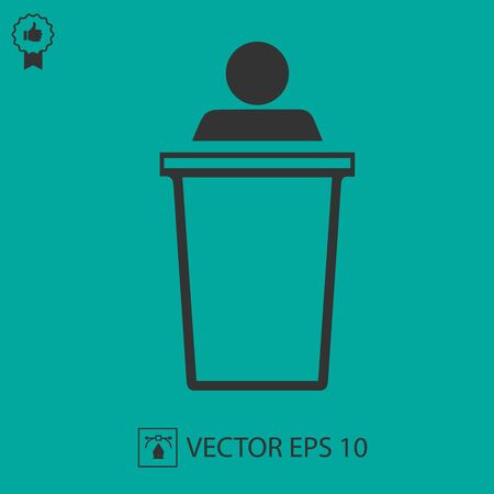 Speaker on podium vector iconのイラスト素材