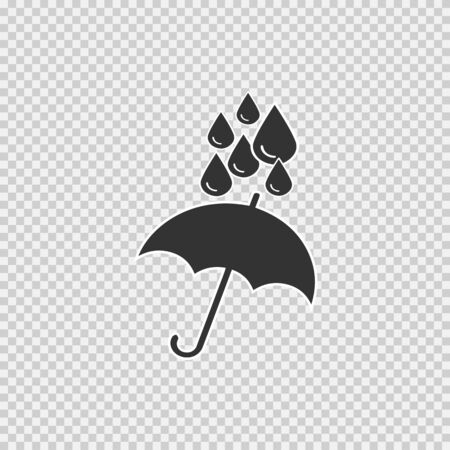 Umbrella and water drops simple isolated vector iconのイラスト素材