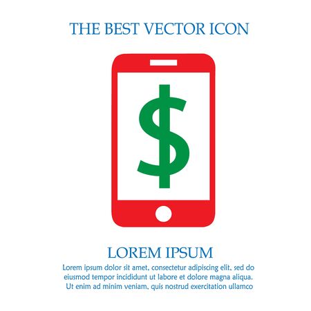 Dollar sign and phone vector iconのイラスト素材