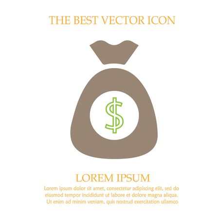 Money bag with dollars vector icon. Simple isolated pictogram.のイラスト素材