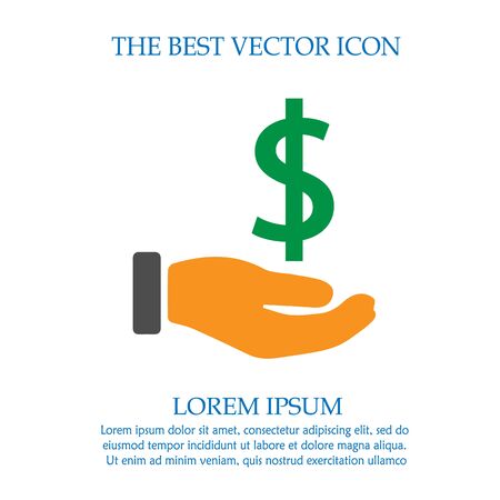 Dollar in hand vector icon. Money symbol simpleisolated illustration.のイラスト素材