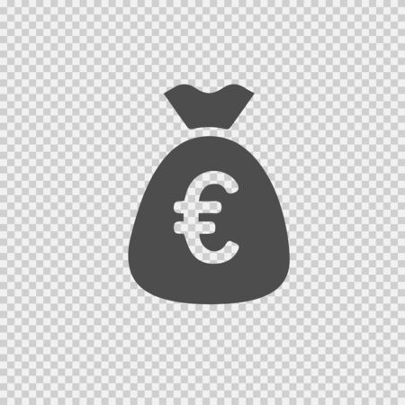 Money bag with euros vector icon. Simple isolated pictogram.のイラスト素材