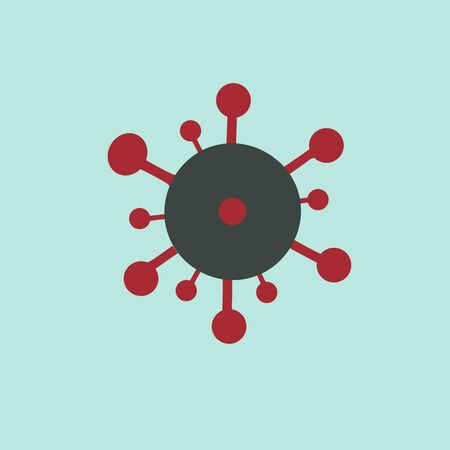 Coronavirus icon. Covid 19 pandemic symbol. Simple isolated virus pictogram.のイラスト素材