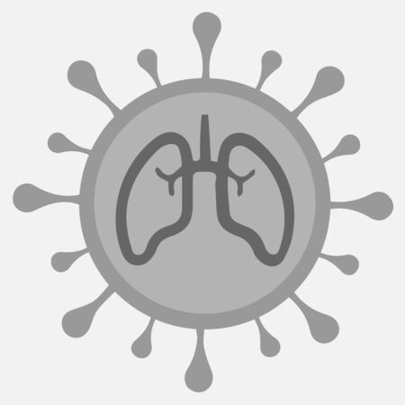 Lungs with coronavirus vector icon. Lung and covid 19 virus. Simple isolated pictogram illustration.のイラスト素材