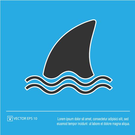 Shark fin vector icon eps 10. Simple isolated illustration.のイラスト素材