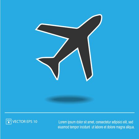 Plane vector icon eps 10. Airplane symbol. Simple isolated illustration.のイラスト素材