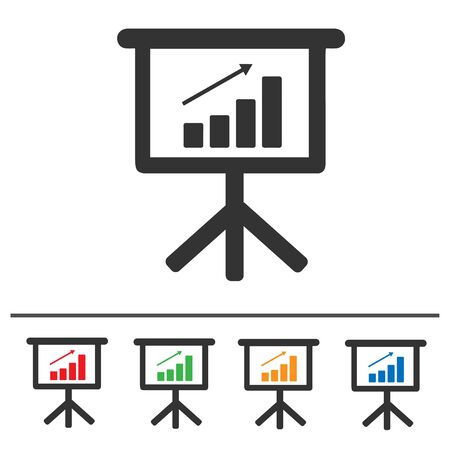 Business board chart presentation vector icon eps 10. Simple isolated graph meeting. Success symbol.のイラスト素材