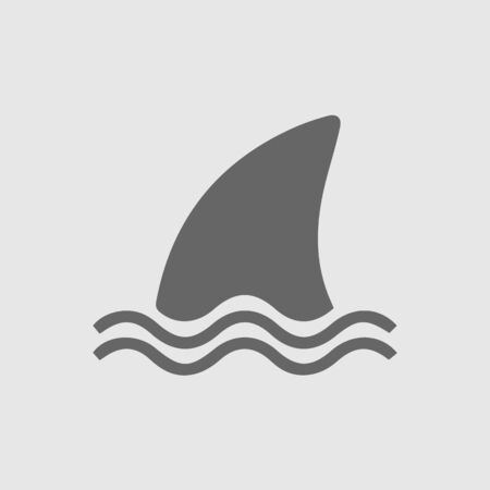 Shark fin vector icon eps 10. Simple isolated illustration.のイラスト素材