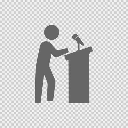 Speaker on podium vector icon eps 10.のイラスト素材