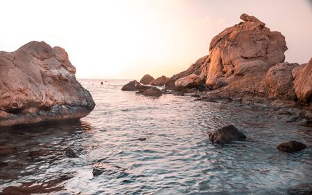 Mediterranean evening at Finestrat beach in summer dayの写真素材