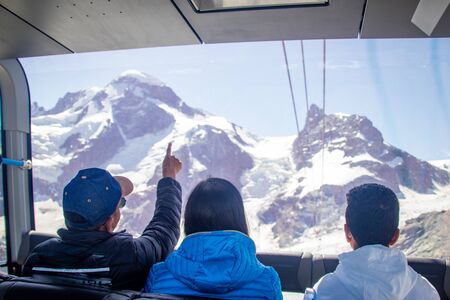 Pictures of a Zermatt town and mountain at sunny dayの写真素材