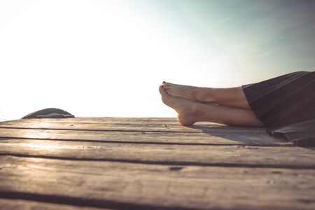 empty feetの写真素材