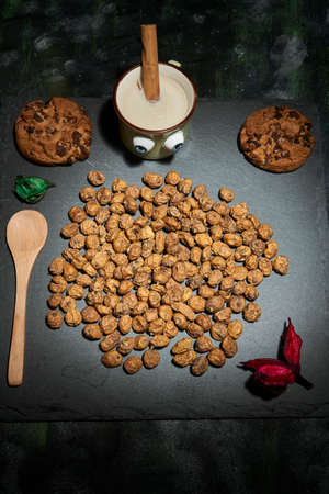 pictures of a tiger nut of spain and a bakerの写真素材