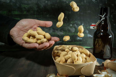 some peanuts ready to eatの写真素材