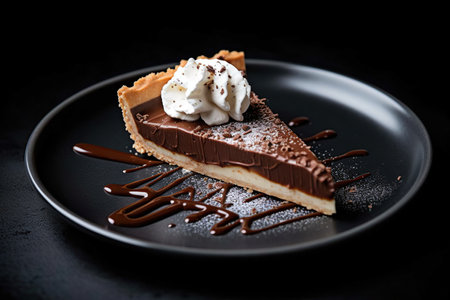 marvelous on a black background onto plate, generative aiの素材