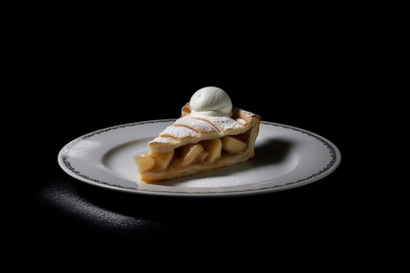 marvelous on a black background onto plate, generative aiの素材
