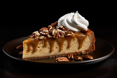 marvelous on a black background onto plate, generative aiの素材