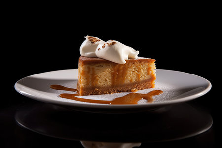 marvelous on a black background onto plate, generative aiの素材