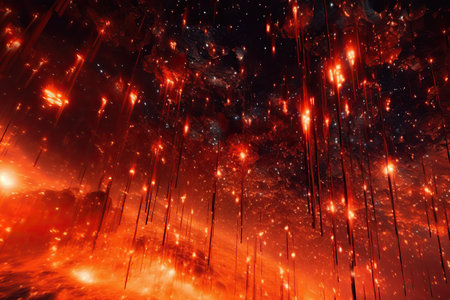 marvelous red splash of light in the universe, illustration, generative aiの素材