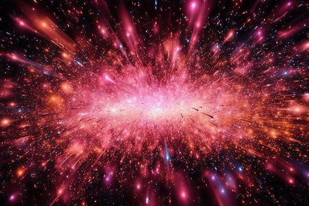 splash of pink light in the universe, illustration, generative aiの素材