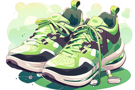 Accessories for fitness and sport shoes, illustration, generative aiの素材