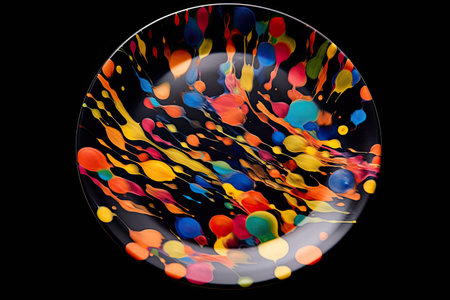 marvelous colorful paint on a plate, illustration, generative aiの素材
