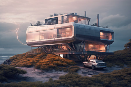 concept of a future house, illustration, generative aiの素材