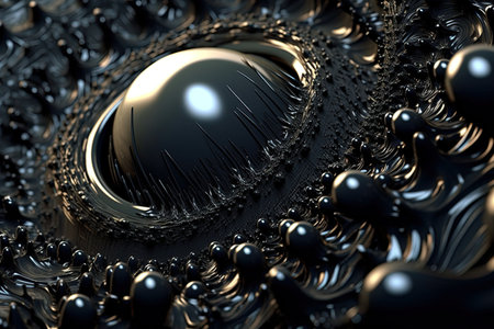ferrofluid dark chaos swirling, illustration, generative aiの素材