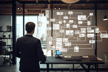 business process and workflow concept, illustration, generative aiの素材