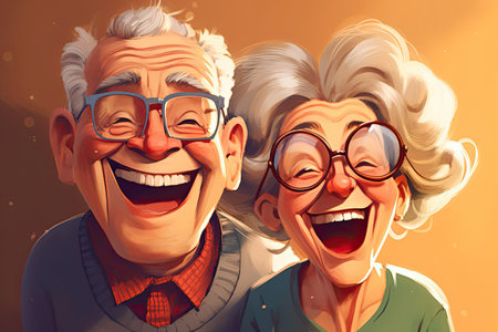 older couple love, generative aiの素材