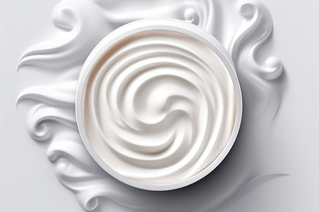 White cream texture cosmetic product, white background, generative aiの素材
