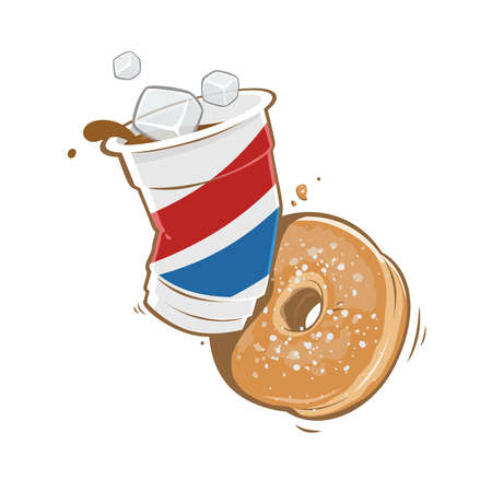 Chocolate Ice and Donut Illustrationのイラスト素材