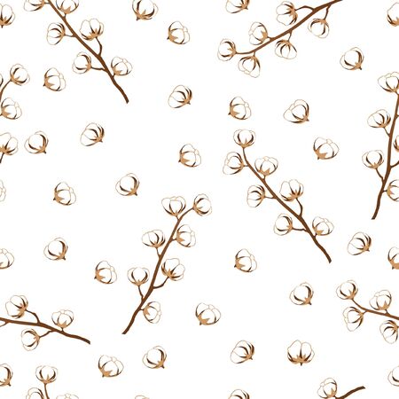 Seamless cotton pattern. Ideal for wrapping paper, greeting cards, textile, wallpapers and decorationsのイラスト素材