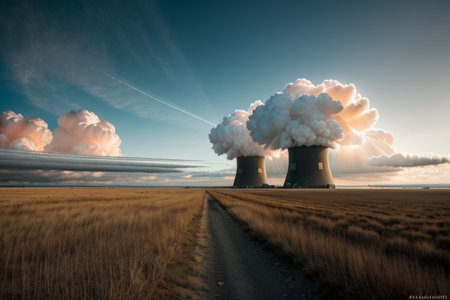 Nuclear power plant on the coast of the Baltic Sea in Polandの素材