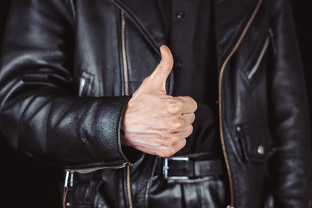 the guy in the leather jacket shows class