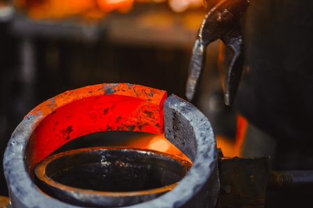 Forging press. Manufacturer of wrought iron decorative items for pneumatic forging machine