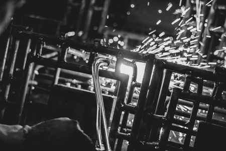 cutting of metal lattice with acetylene torch