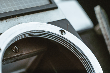 Dusty Old Soviet camera close-up macro details