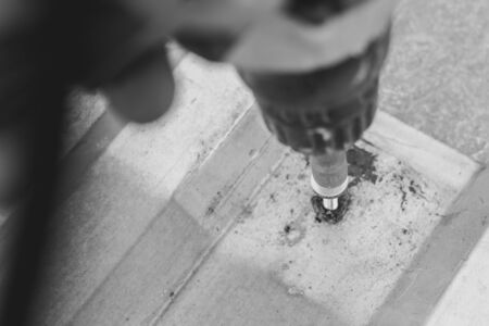 tightening screw roofing iron roofの写真素材